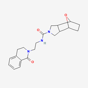 molecular formula C20H25N3O3 B7205817 N-[2-(1-oxo-3,4-dihydroisoquinolin-2-yl)ethyl]-1,3,3a,4,5,6,7,7a-octahydro-4,7-epoxyisoindole-2-carboxamide 