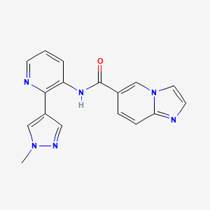 molecular formula C17H14N6O B7205972 N-[2-(1-methylpyrazol-4-yl)pyridin-3-yl]imidazo[1,2-a]pyridine-6-carboxamide 