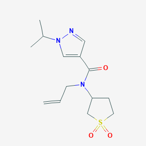 molecular formula C14H21N3O3S B7206075 N-(1,1-dioxothiolan-3-yl)-1-propan-2-yl-N-prop-2-enylpyrazole-4-carboxamide 