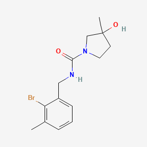 molecular formula C14H19BrN2O2 B7206108 N-[(2-bromo-3-methylphenyl)methyl]-3-hydroxy-3-methylpyrrolidine-1-carboxamide 
