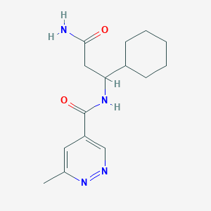 molecular formula C15H22N4O2 B7206187 N-(3-amino-1-cyclohexyl-3-oxopropyl)-6-methylpyridazine-4-carboxamide 