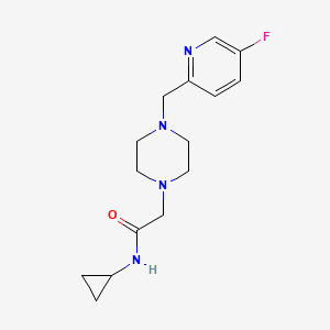 molecular formula C15H21FN4O B7206243 N-cyclopropyl-2-[4-[(5-fluoropyridin-2-yl)methyl]piperazin-1-yl]acetamide 