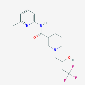 molecular formula C16H22F3N3O2 B7206345 N-(6-methylpyridin-2-yl)-1-(4,4,4-trifluoro-2-hydroxybutyl)piperidine-3-carboxamide 