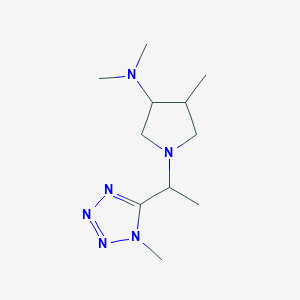 molecular formula C11H22N6 B7206368 N,N,4-trimethyl-1-[1-(1-methyltetrazol-5-yl)ethyl]pyrrolidin-3-amine 