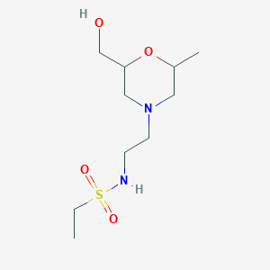 molecular formula C10H22N2O4S B7206409 N-[2-[2-(hydroxymethyl)-6-methylmorpholin-4-yl]ethyl]ethanesulfonamide 