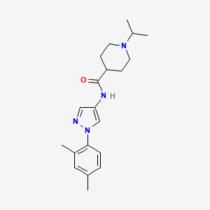 molecular formula C20H28N4O B7206455 N-[1-(2,4-dimethylphenyl)pyrazol-4-yl]-1-propan-2-ylpiperidine-4-carboxamide 