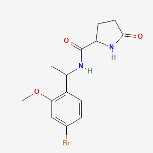 molecular formula C14H17BrN2O3 B7206543 N-[1-(4-bromo-2-methoxyphenyl)ethyl]-5-oxopyrrolidine-2-carboxamide 