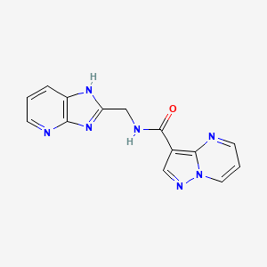 molecular formula C14H11N7O B7206574 N-(1H-imidazo[4,5-b]pyridin-2-ylmethyl)pyrazolo[1,5-a]pyrimidine-3-carboxamide 