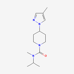 molecular formula C14H24N4O B7206630 N-methyl-4-(4-methylpyrazol-1-yl)-N-propan-2-ylpiperidine-1-carboxamide 