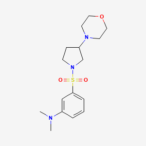 molecular formula C16H25N3O3S B7206650 N,N-dimethyl-3-(3-morpholin-4-ylpyrrolidin-1-yl)sulfonylaniline 