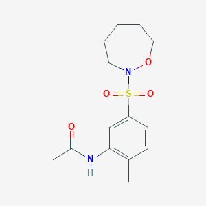 molecular formula C14H20N2O4S B7206672 N-[2-methyl-5-(oxazepan-2-ylsulfonyl)phenyl]acetamide 