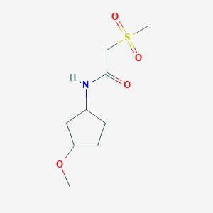 molecular formula C9H17NO4S B7206729 N-(3-methoxycyclopentyl)-2-methylsulfonylacetamide 