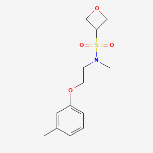 molecular formula C13H19NO4S B7206766 N-methyl-N-[2-(3-methylphenoxy)ethyl]oxetane-3-sulfonamide 