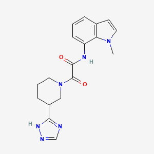 molecular formula C18H20N6O2 B7206787 N-(1-methylindol-7-yl)-2-oxo-2-[3-(1H-1,2,4-triazol-5-yl)piperidin-1-yl]acetamide 