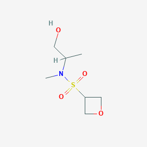 molecular formula C7H15NO4S B7206805 N-(1-hydroxypropan-2-yl)-N-methyloxetane-3-sulfonamide 