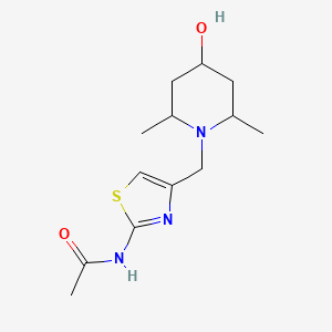 molecular formula C13H21N3O2S B7206821 N-[4-[(4-hydroxy-2,6-dimethylpiperidin-1-yl)methyl]-1,3-thiazol-2-yl]acetamide 