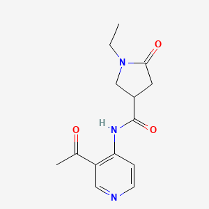 molecular formula C14H17N3O3 B7206837 N-(3-acetylpyridin-4-yl)-1-ethyl-5-oxopyrrolidine-3-carboxamide 