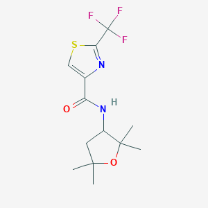molecular formula C13H17F3N2O2S B7206953 N-(2,2,5,5-tetramethyloxolan-3-yl)-2-(trifluoromethyl)-1,3-thiazole-4-carboxamide 
