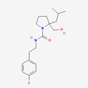 molecular formula C18H27FN2O2 B7206972 N-[2-(4-fluorophenyl)ethyl]-2-(hydroxymethyl)-2-(2-methylpropyl)pyrrolidine-1-carboxamide 