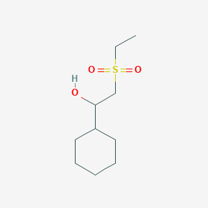 molecular formula C10H20O3S B7206994 1-Cyclohexyl-2-ethylsulfonylethanol 