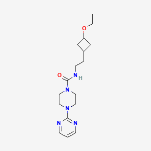 molecular formula C17H27N5O2 B7207077 N-[2-(3-ethoxycyclobutyl)ethyl]-4-pyrimidin-2-ylpiperazine-1-carboxamide 