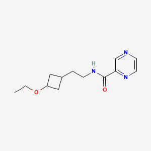 molecular formula C13H19N3O2 B7207151 N-[2-(3-ethoxycyclobutyl)ethyl]pyrazine-2-carboxamide 