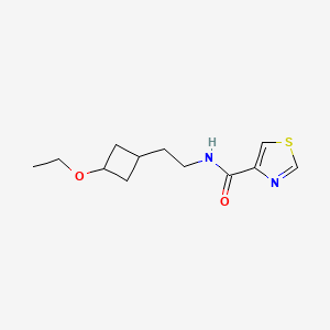 molecular formula C12H18N2O2S B7207157 N-[2-(3-ethoxycyclobutyl)ethyl]-1,3-thiazole-4-carboxamide 