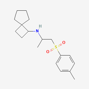 molecular formula C18H27NO2S B7207173 N-[1-(4-methylphenyl)sulfonylpropan-2-yl]spiro[3.4]octan-3-amine 
