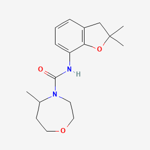 molecular formula C17H24N2O3 B7207187 N-(2,2-dimethyl-3H-1-benzofuran-7-yl)-5-methyl-1,4-oxazepane-4-carboxamide 
