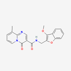 molecular formula C20H17N3O4 B7207252 N-[(3-methoxy-1-benzofuran-2-yl)methyl]-9-methyl-4-oxopyrido[1,2-a]pyrimidine-3-carboxamide 