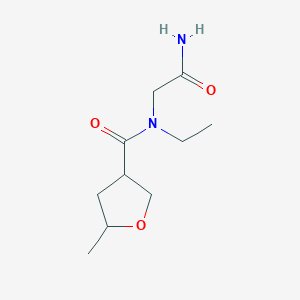 molecular formula C10H18N2O3 B7207260 N-(2-amino-2-oxoethyl)-N-ethyl-5-methyloxolane-3-carboxamide 
