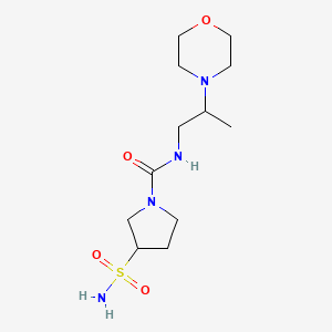 molecular formula C12H24N4O4S B7207352 N-(2-morpholin-4-ylpropyl)-3-sulfamoylpyrrolidine-1-carboxamide 