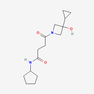molecular formula C15H24N2O3 B7207474 N-cyclopentyl-4-(3-cyclopropyl-3-hydroxyazetidin-1-yl)-4-oxobutanamide 