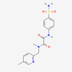 molecular formula C16H18N4O4S B7207492 N'-methyl-N'-[(5-methylpyridin-2-yl)methyl]-N-(4-sulfamoylphenyl)oxamide 