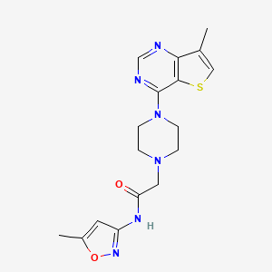 molecular formula C17H20N6O2S B7207560 N-(5-methyl-1,2-oxazol-3-yl)-2-[4-(7-methylthieno[3,2-d]pyrimidin-4-yl)piperazin-1-yl]acetamide 