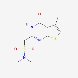 molecular formula C10H13N3O3S2 B7207572 N,N-dimethyl-1-(5-methyl-4-oxo-3H-thieno[2,3-d]pyrimidin-2-yl)methanesulfonamide 