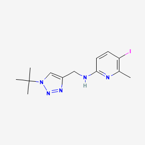 molecular formula C13H18IN5 B7207683 N-[(1-tert-butyltriazol-4-yl)methyl]-5-iodo-6-methylpyridin-2-amine 