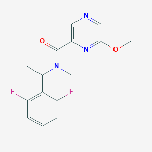 molecular formula C15H15F2N3O2 B7207703 N-[1-(2,6-difluorophenyl)ethyl]-6-methoxy-N-methylpyrazine-2-carboxamide 