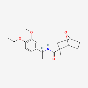 molecular formula C19H27NO4 B7207726 N-[1-(4-ethoxy-3-methoxyphenyl)ethyl]-2-methyl-7-oxabicyclo[2.2.1]heptane-2-carboxamide 