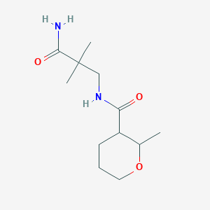 molecular formula C12H22N2O3 B7207752 N-(3-amino-2,2-dimethyl-3-oxopropyl)-2-methyloxane-3-carboxamide 