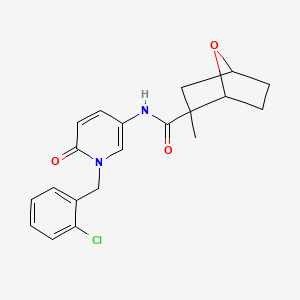 molecular formula C20H21ClN2O3 B7207787 N-[1-[(2-chlorophenyl)methyl]-6-oxopyridin-3-yl]-2-methyl-7-oxabicyclo[2.2.1]heptane-2-carboxamide 