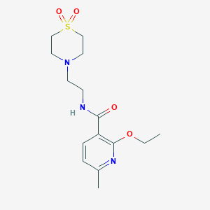 molecular formula C15H23N3O4S B7207818 N-[2-(1,1-dioxo-1,4-thiazinan-4-yl)ethyl]-2-ethoxy-6-methylpyridine-3-carboxamide 
