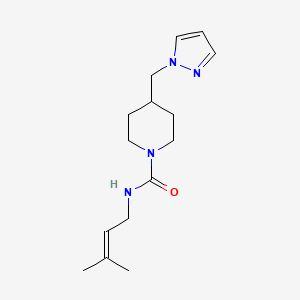 molecular formula C15H24N4O B7207840 N-(3-methylbut-2-enyl)-4-(pyrazol-1-ylmethyl)piperidine-1-carboxamide 