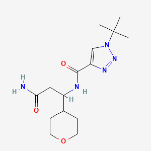 molecular formula C15H25N5O3 B7207990 N-[3-amino-1-(oxan-4-yl)-3-oxopropyl]-1-tert-butyltriazole-4-carboxamide 