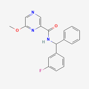 molecular formula C19H16FN3O2 B7207997 N-[(3-fluorophenyl)-phenylmethyl]-6-methoxypyrazine-2-carboxamide 