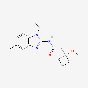 molecular formula C17H23N3O2 B7208087 N-(1-ethyl-5-methylbenzimidazol-2-yl)-2-(1-methoxycyclobutyl)acetamide 