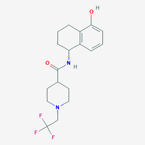 molecular formula C18H23F3N2O2 B7208238 N-(5-hydroxy-1,2,3,4-tetrahydronaphthalen-1-yl)-1-(2,2,2-trifluoroethyl)piperidine-4-carboxamide 