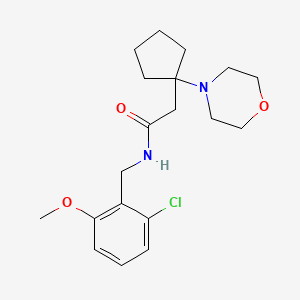 molecular formula C19H27ClN2O3 B7208257 N-[(2-chloro-6-methoxyphenyl)methyl]-2-(1-morpholin-4-ylcyclopentyl)acetamide 