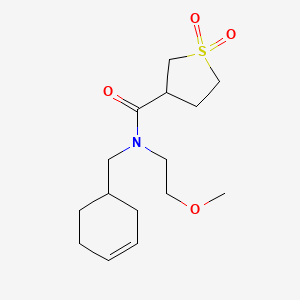 molecular formula C15H25NO4S B7208492 N-(cyclohex-3-en-1-ylmethyl)-N-(2-methoxyethyl)-1,1-dioxothiolane-3-carboxamide 