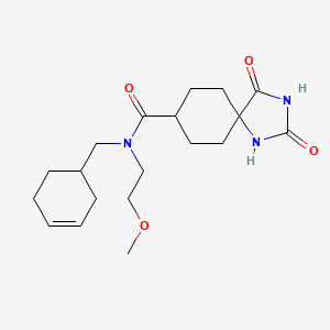 molecular formula C19H29N3O4 B7208496 N-(cyclohex-3-en-1-ylmethyl)-N-(2-methoxyethyl)-2,4-dioxo-1,3-diazaspiro[4.5]decane-8-carboxamide 